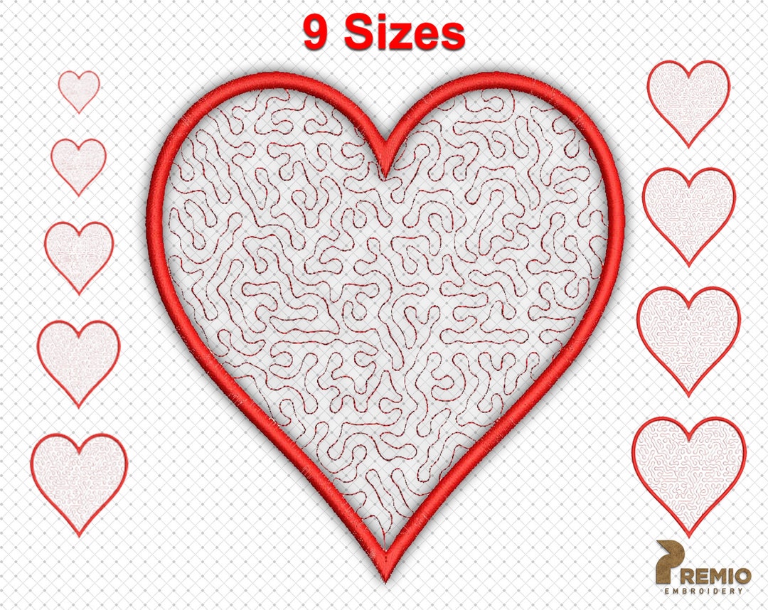 Heart Embroidery Designs, Hearts Machine Embroidery Design, Valentine ...