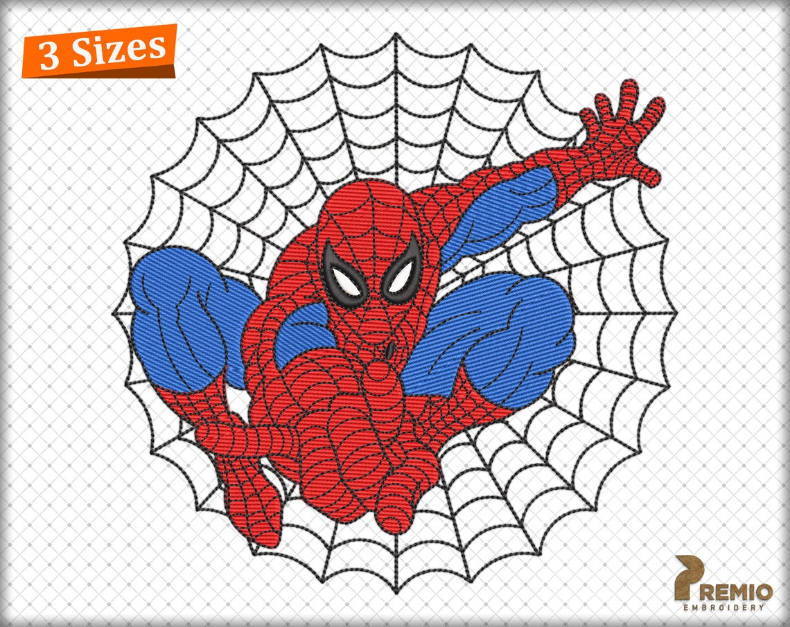 Spiderman Embroidery Design Super Hero Spiderman Embroidery Etsy Canada