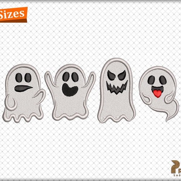 Ghost Embroidery Design, Embroidery Ghost Machine Design, Trendy Halloween Embroidery Patterns, Funny Dancing BOO Ghost Embroidery Files