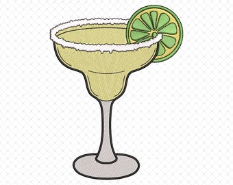 Stay Salty Margarita Embroidery Design, Party Cocktail Embroidery Design, Retro Summer Embroidery Designs, Tequila Drink Embroidery File