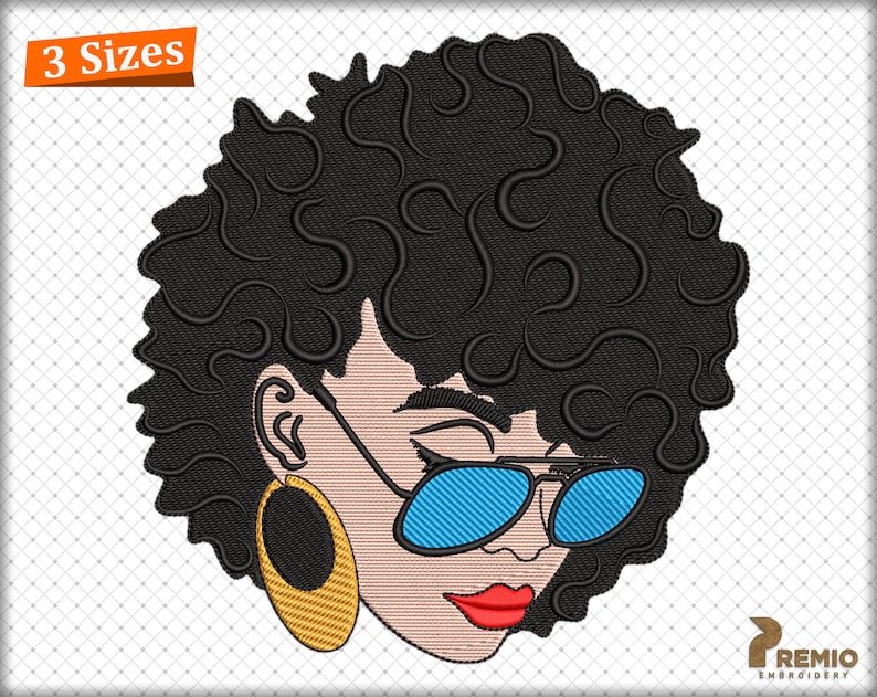 Afro woman embroidery design black girl african embroidery  etsy Afro woman embroidery design black girl african embroidery  etsy