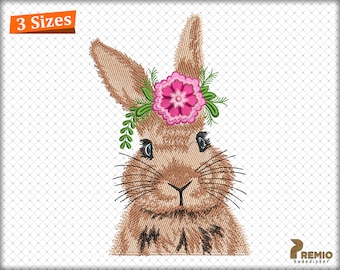 Cute Bunny Rabbit Embroidery Design, Easter Bunny Embroidery Design Files, Cute Spring Easter Machine Embroidery Design -Digital Download