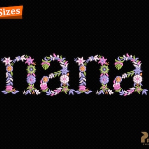 Nana Embroidery Design, Floral Nana Machine Embroidery Files, Nana Embroidered Gift For Mom Designs, Nana Digitale Stickdatei Stickmuster