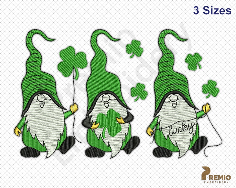 St patrick day gnome embroidery designs st patricks day  etsy St patrick day gnome embroidery designs st patricks day  etsy