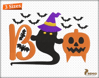 Ghost Embroidery Design, Halloween BOO Machine Embroidery Design, Halloween Embroidery Design, Pumpkin Boo Embroidery Patterns - Digital