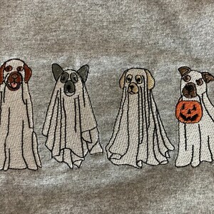 Dog Ghost Embroidery Design, Four Halloween Ghost Dog Spooky Season ...
