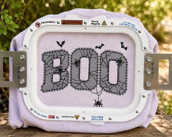 Lace BOO Embroidery Design, Spooky Season Lace Boo Machine Embroidery Files, BOO Applique Designs, Halloween Applique Embroidery Patterns