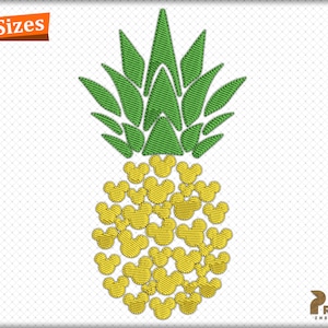 Pineapple Embroidery Design, Summer Embroidery Designs, Fruit Embroidery Design, Pineapple Machine Embroidery Design - Digital Downloads