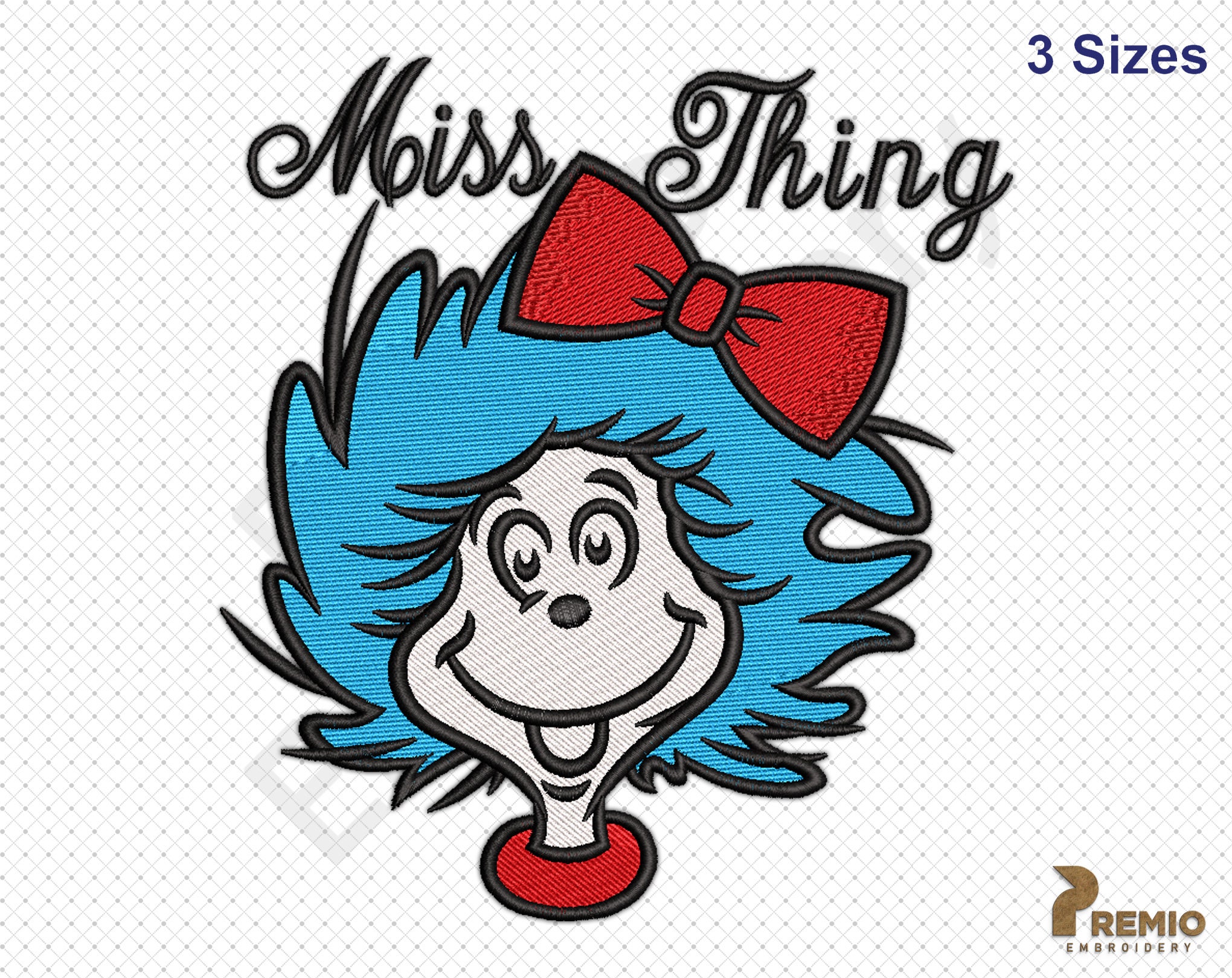 Miss Thing Dr Seuss Embroidery Design Little Miss Thing Etsy