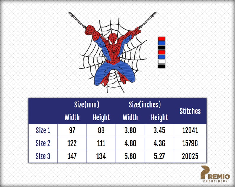Spiderman Embroidery Design Super Hero Spiderman Embroidery | Etsy