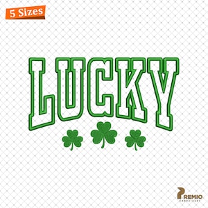 Lucky Embroidery Design, Irish Applique Design, St Patricks day Applique Embroidery Design, Shamrock Clover Applique Machine Embroidery File