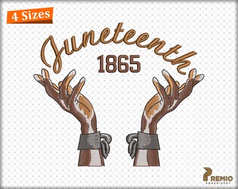 Juneteenth Embroidery Designs, Juneteenth Freedom Awareness Maschinen Embroidery Design, Black History Free-Ish 1865 Embroidery Design Files