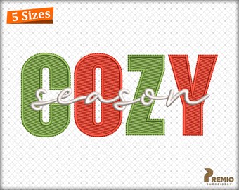 Cozy Season Embroidery Design, Retro Christmas Embroidery Design, Halloween Tis The Season Fall Cozy Sweatshirt Embroidery Digital Files