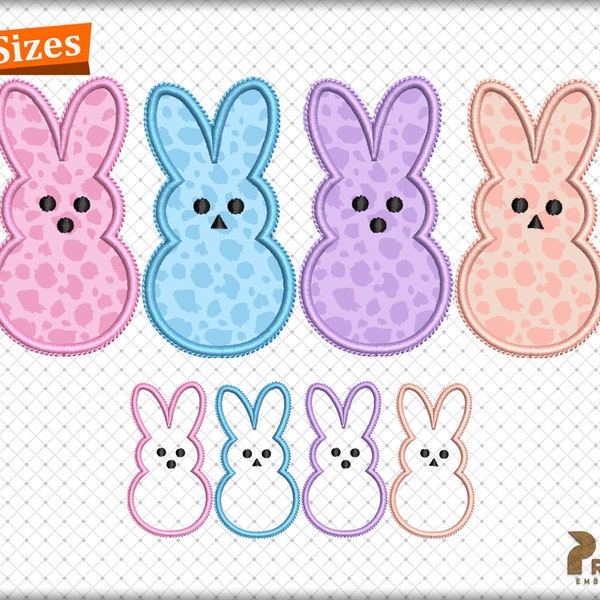 Peeps Easter Machine Embroidery Design File, Happy Easter Peeps Embroidery Patterns, Easter Candy Bunnies Digital Embroidery Design