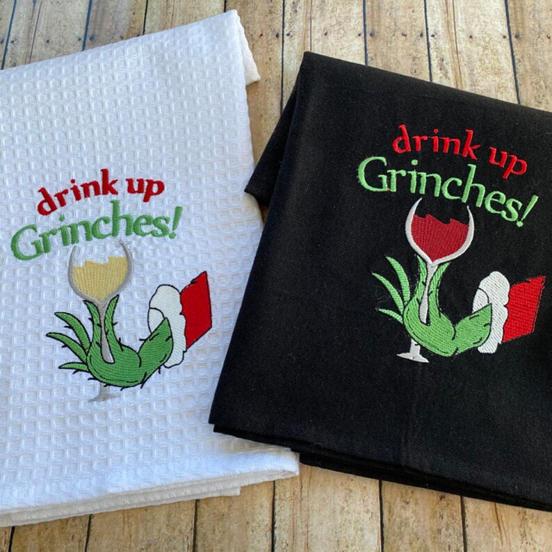The grinch Hand Embroidery Designs Drink up Grinches Etsy