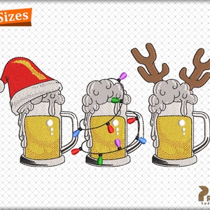 Drink Drank Drunk Embroidery Design, Christmas Machine Embroidery Design, Funny Christmas Drinking Embroidery Files - Digital Download