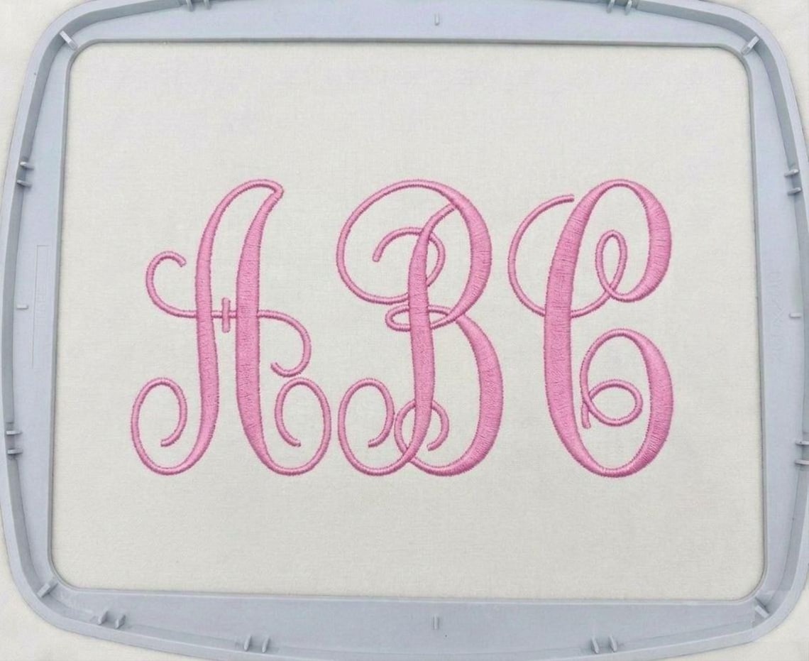 Curly Vine Script Monogram Embroidery Design, TTF Fancy Monogram Font ...