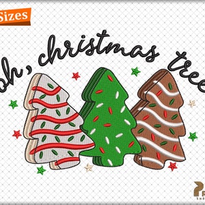 Little Debbie Christmas Tree Cake Embroidery Design, Oh Christmas Tree Embroidery, Debbie Cake Embroidery, Christmas Tree Embroidery Design