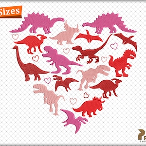 Dinosaur Heart Embroidery Design, Valentine Dinosaur Machine Embroidery Files, Galentines Dinosaur Embroidery Design, Funny I Steal Hearts