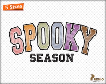 Spooky Season Embroidery Design, Retro Trendy Halloween Embroidery Designs, Fall Autumn,  Halloween Spooky Vibes Machine Embroidery Files