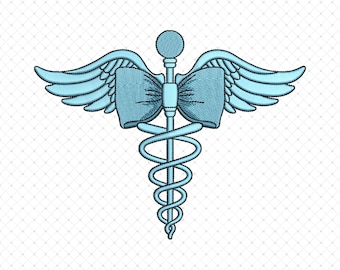 Registered Nurse Embroidery Design, RN Nurse Embroidery Designs, Bow Nurse Embroidery Design, Nurse Bow Coquette Machine Embroidery Files