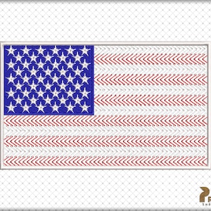 American Flag Motif Satin Stitch Embroidery Design, US American Flag Sewing, Patriotic USA Embroidered Emblem, Embroidered American Flag Art