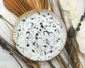 Splatter Black White Jewellery Trinket Dish