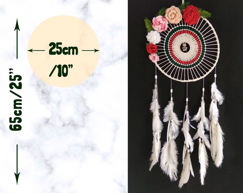 White Dream Catcher Boho Dream Catcher Bohemian Wall Art Etsy
