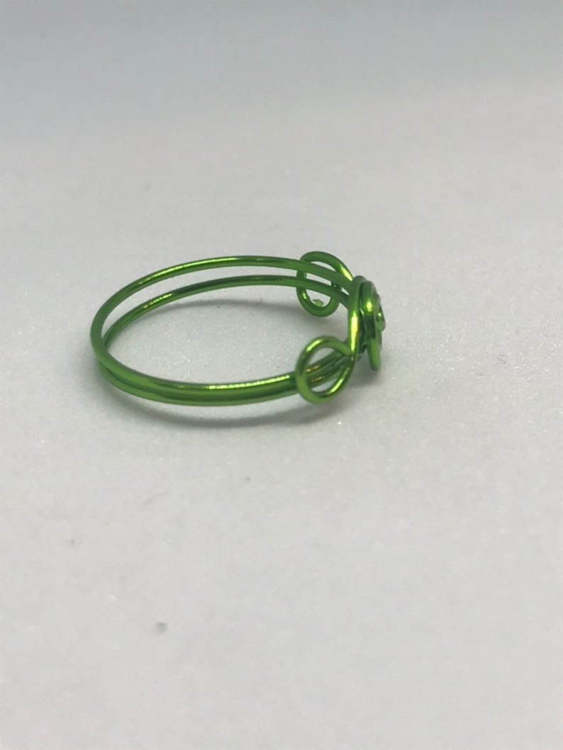 dainty ring green rings for women US size 4 green ring Copper wire ring women/'s ring simple ring minimalist ring