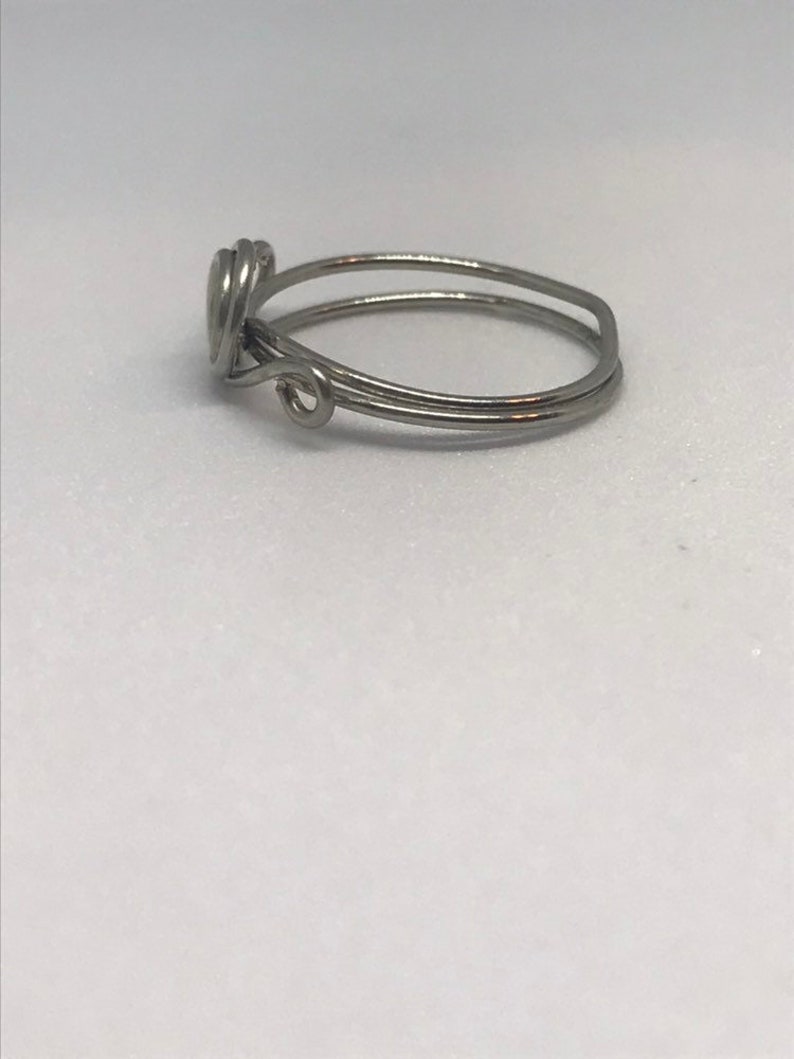 dainty ring simple ring women/'s ring minimalist ring silver ring US size 4.75 Copper wire ring silver rings for women