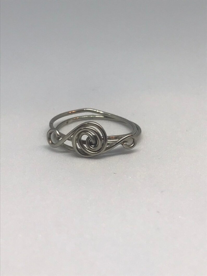 dainty ring simple ring women/'s ring minimalist ring silver ring US size 4.75 Copper wire ring silver rings for women
