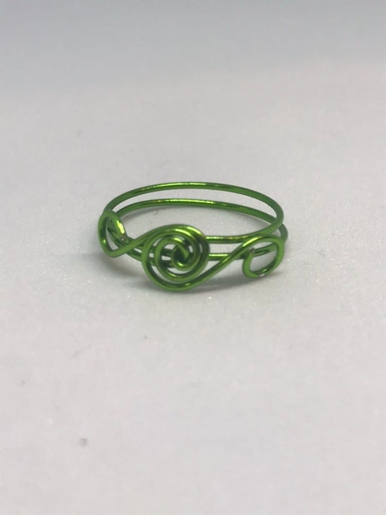 dainty ring green rings for women US size 4 green ring Copper wire ring women/'s ring simple ring minimalist ring