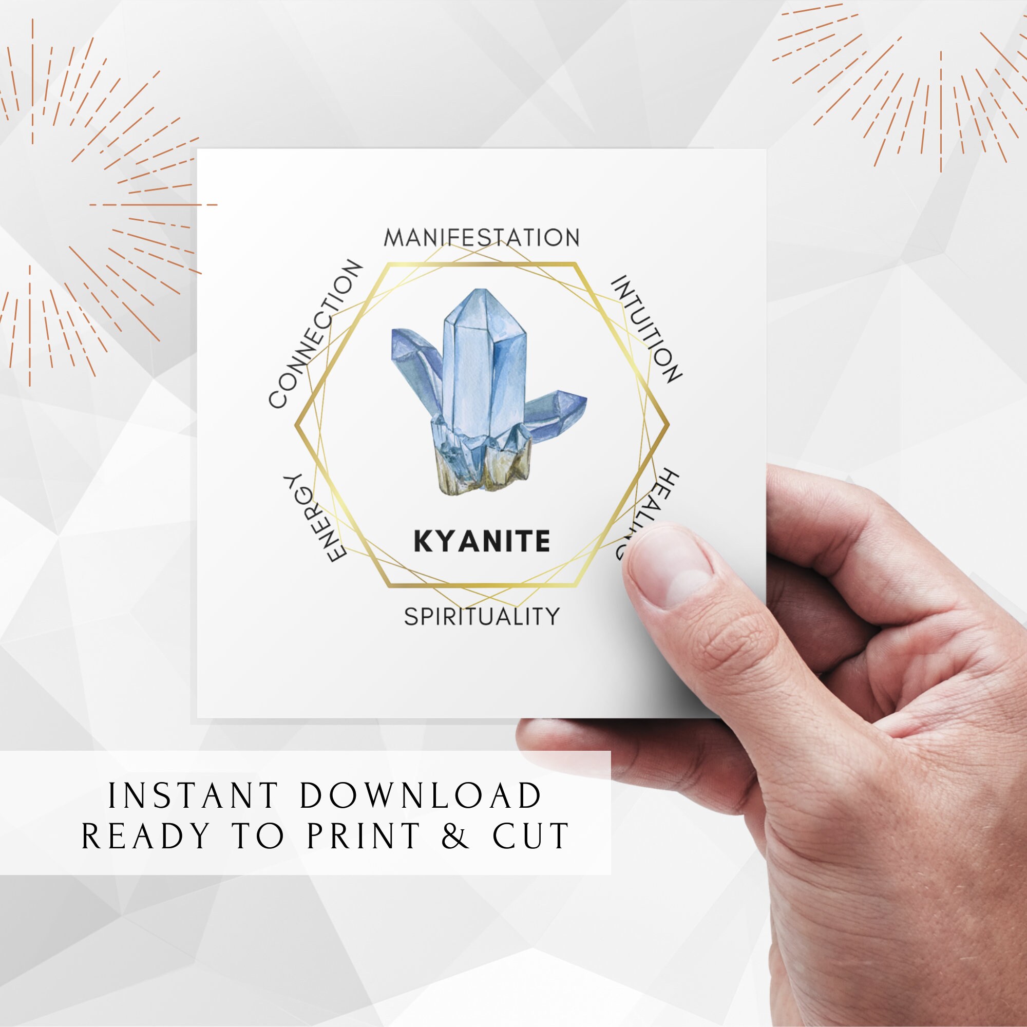 Set of 60 Printable Crystal Meaning Cards. Printable Labels for