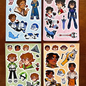 Voltron Character Sticker Sheets
