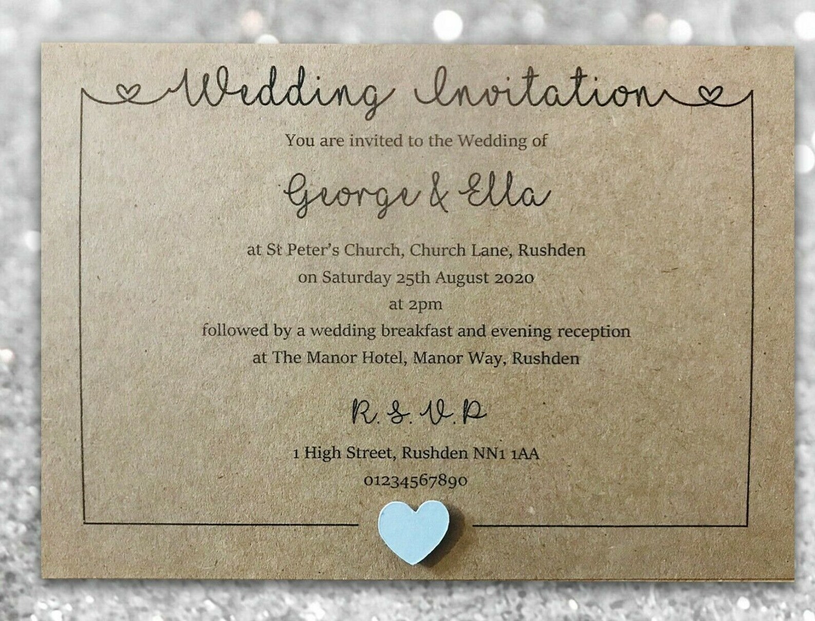 10 Wedding Invitations Evening Invites Personalized & Handmade Etsy