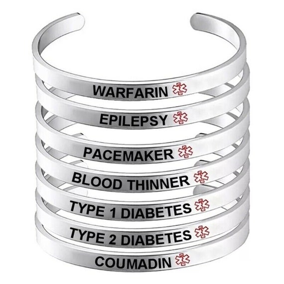 Blood Thinner Warfarin Medical Alert Bracelet Stainless Steel Etsy