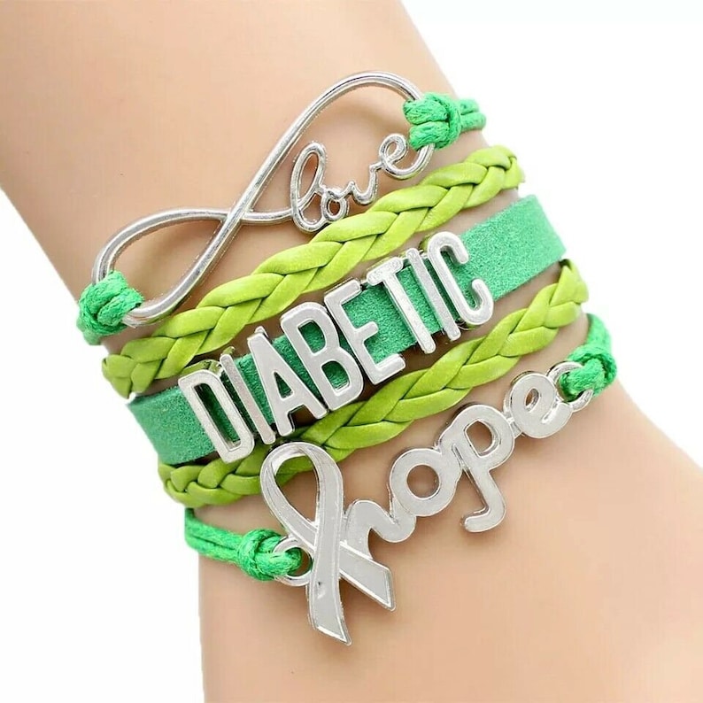 Diabetic Medical Alert Bracelet Leather Jewellery Diabetes Etsy