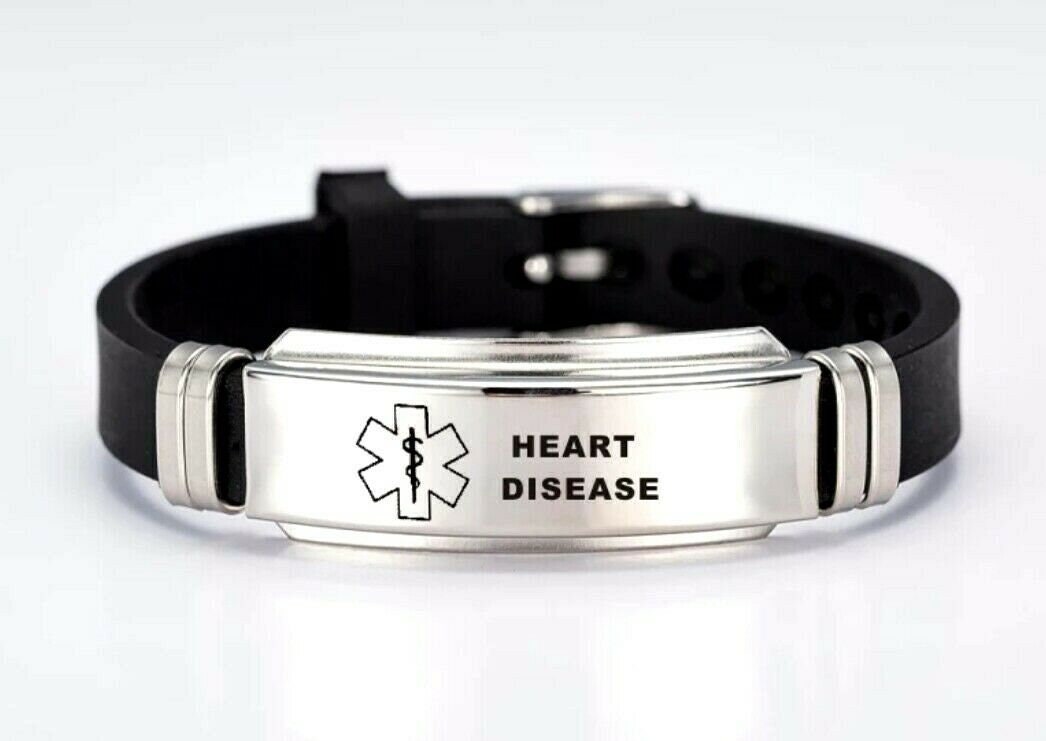 Heart Disease Medical Alert Bracelet Stainless Steel Etsy