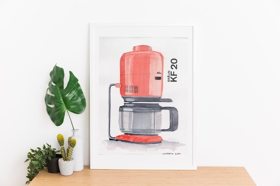 Braun Kf Coffee Maker Original Watercolor Cafetera Braun Etsy