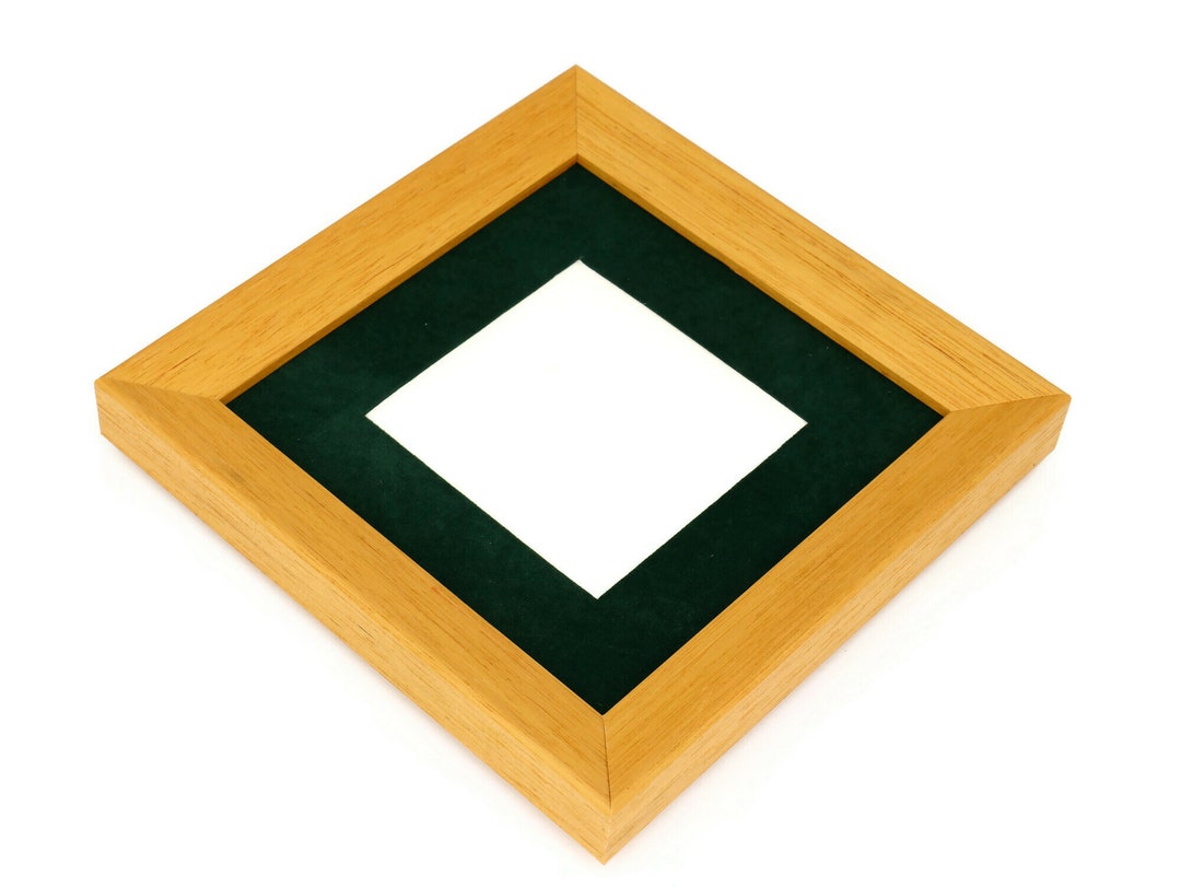 Natural Finish Picture Frame With Custom Fabric Mat, Choice of Size