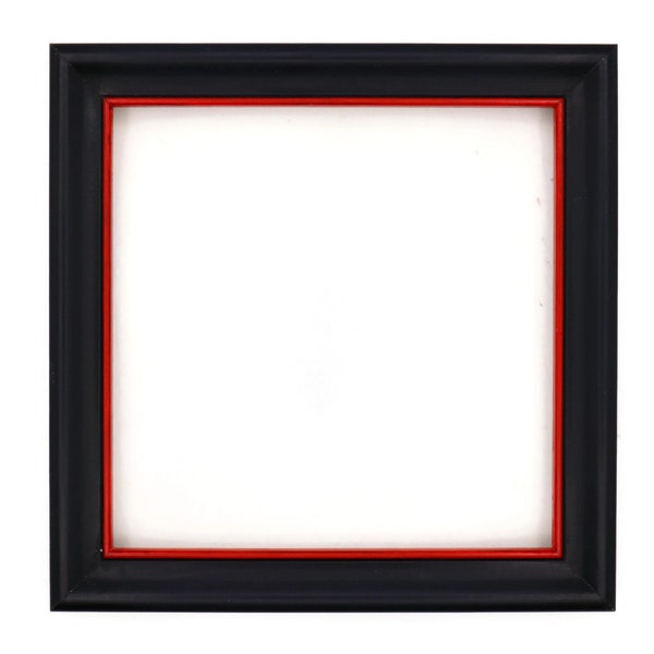 Black Picture Frame with Red Accent Color and Your Choice of Size. Modern Minimalist Satin Black, 230106.