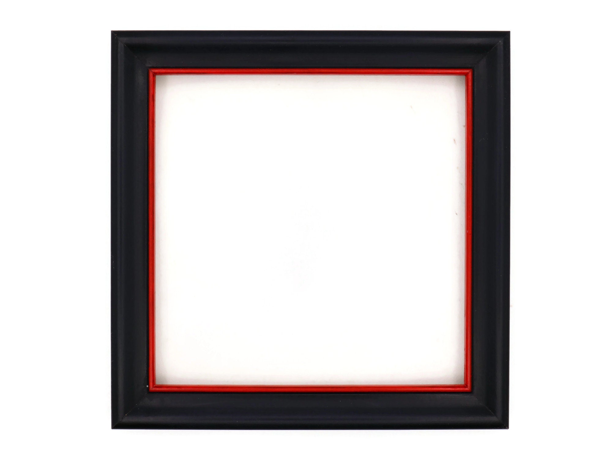 Black Picture Frame with Red Accent Color and Your Choice of Size. Modern Minimalist Satin Black, 230106.