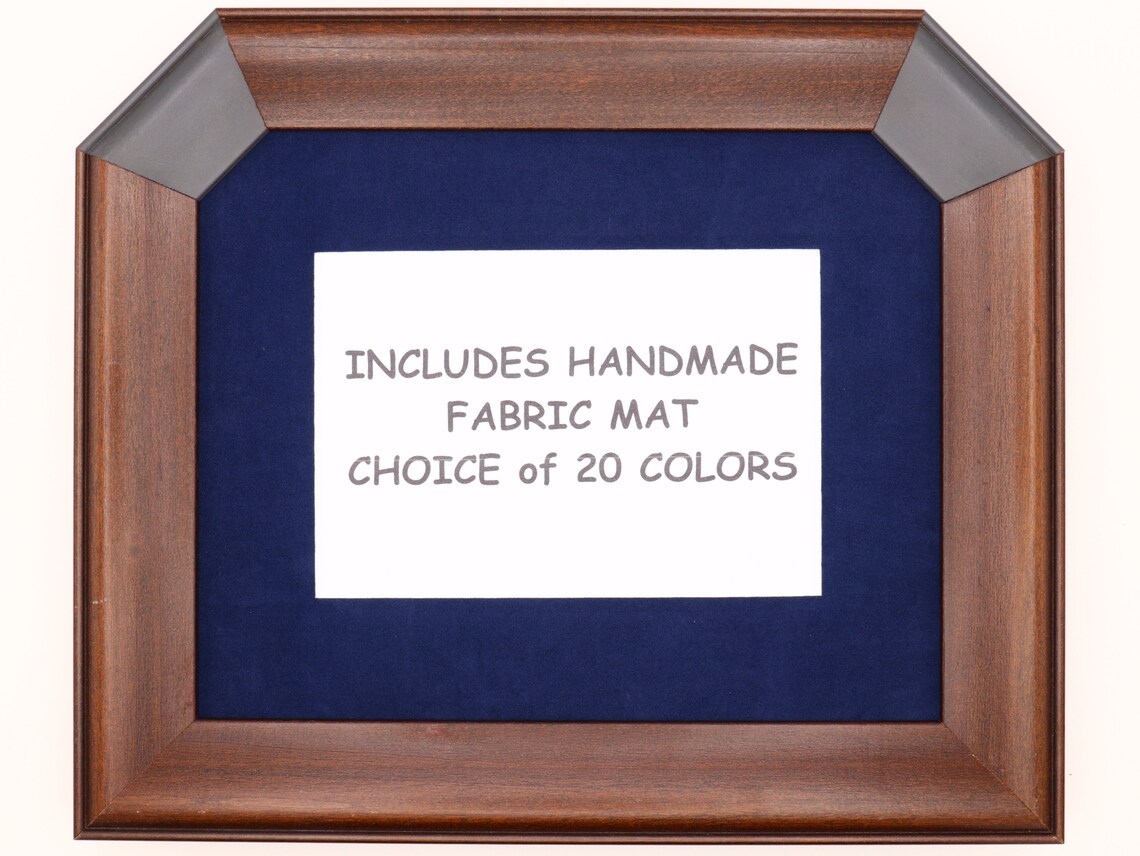 8x10 Art Deco Picture Frame. Two Mats. 20 Fabric Mat Choices. Etsy