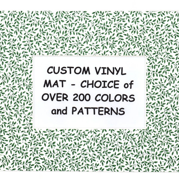 8x10 Matboard, Green Colors and Patterns, Premium Vinyl Covered Mat Board.
