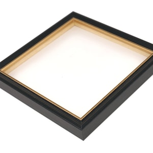 Classic Satin Black with Bronze Gold Lip Picture Frame, Choice of Size and Shape, Modern, Simple, Minimal, 220504