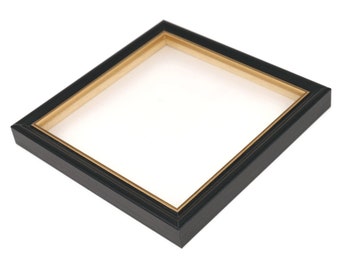 Classic Satin Black with Bronze Gold Lip Picture Frame, Choice of Size and Shape, Modern, Simple, Minimal, 220504