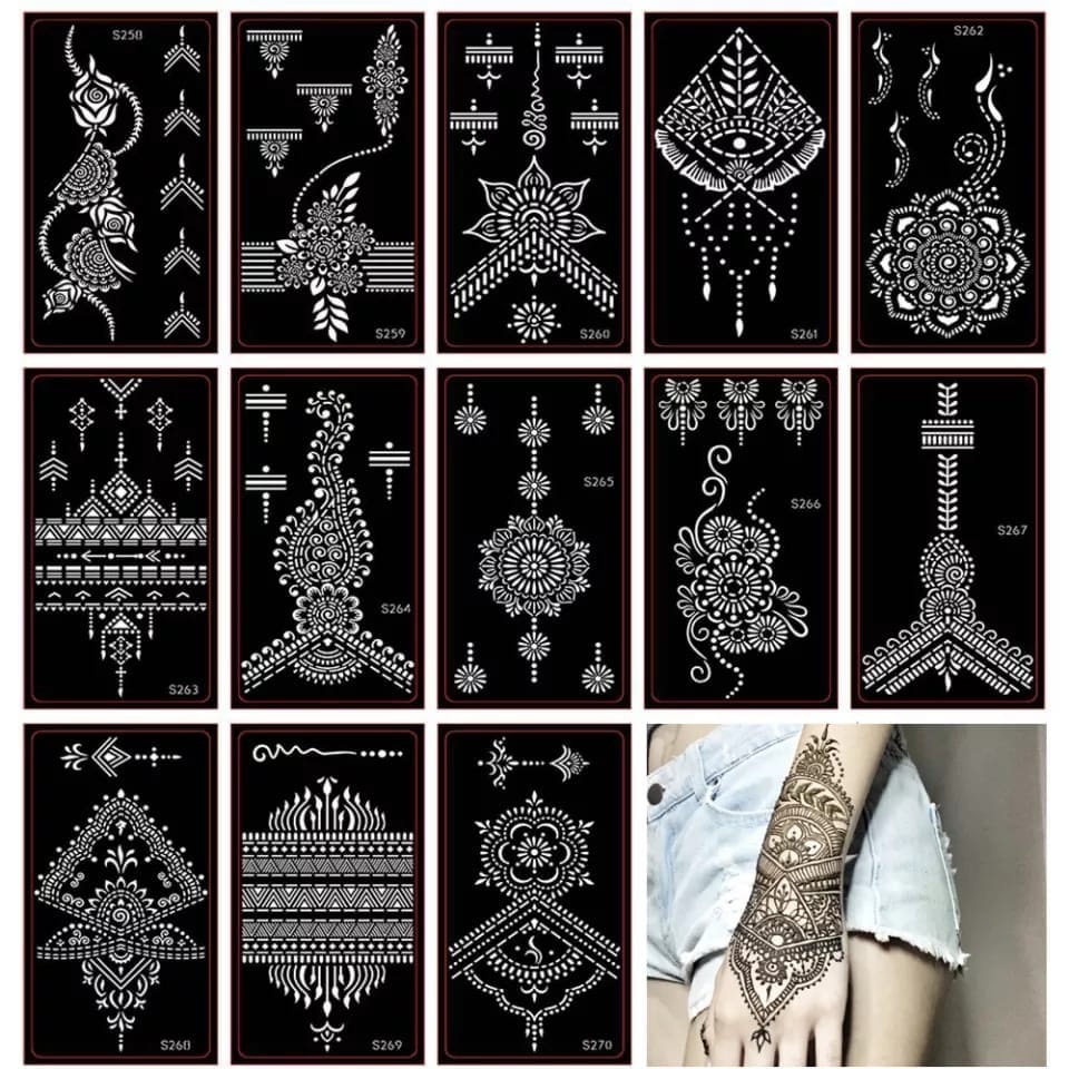 Black Henna Temporary Tattoos Sticker  Chohans Online