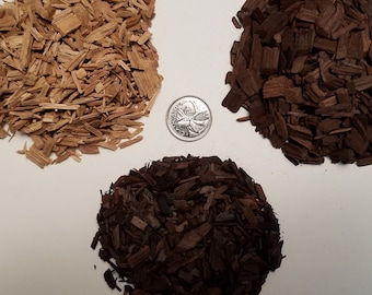 Toasted Oak Chips 1lb / 454g, Light, Medium or Heavy Toasted American Oak Chips. For Aging Wine or Spirits