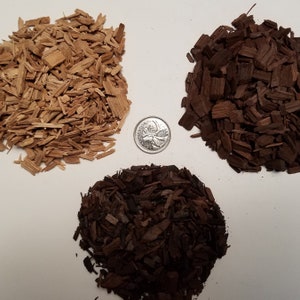 Toasted Oak Chips 1lb / 454g, Light, Medium or Heavy Toasted American Oak Chips. For Aging Wine or Spirits