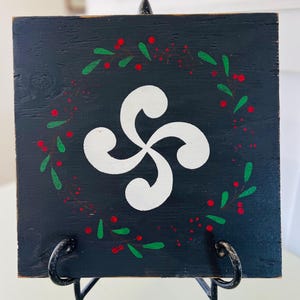 Christmas Lauburu Wreath Sign